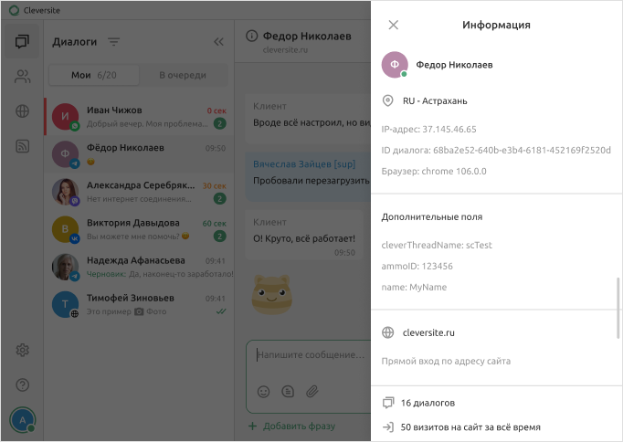 Анализ поситетелей Cleversite Анализ посетителей